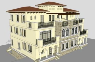 Sketchup别墅模型|叠拼别墅,地中海风格,古典风格-BIM建筑网