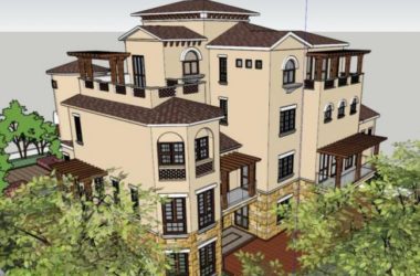 Sketchup别墅模型|叠拼别墅,古典风格-BIM建筑网