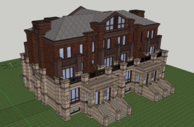 Sketchup别墅模型|叠拼别墅,西方古典风格-BIM建筑网