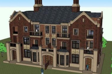 Sketchup别墅模型|联排别墅,英式古典风格-BIM建筑网