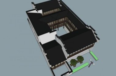 Sketchup别墅模型|四合院,现代中式风格-BIM建筑网