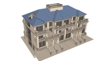 Sketchup别墅模型|叠拼别墅,古典风格-BIM建筑网