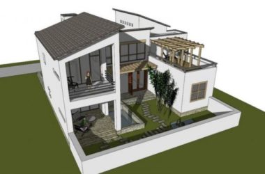 Sketchup别墅模型|独栋别墅,现代风格-BIM建筑网