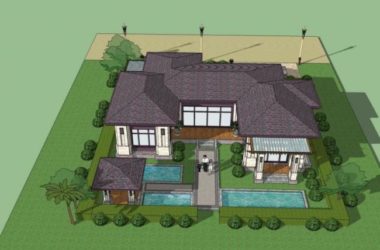 Sketchup别墅模型|独栋别墅,现代风格-BIM建筑网