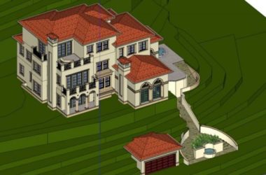 Sketchup别墅模型|台地别墅,叠拼山地别墅,古典风格-BIM建筑网
