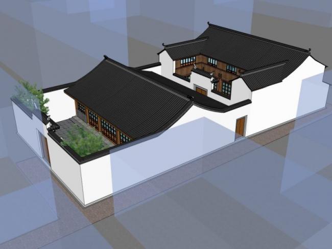 Sketchup别墅模型|别墅,中式风格 Sketchup别墅模型|别墅,中式风格