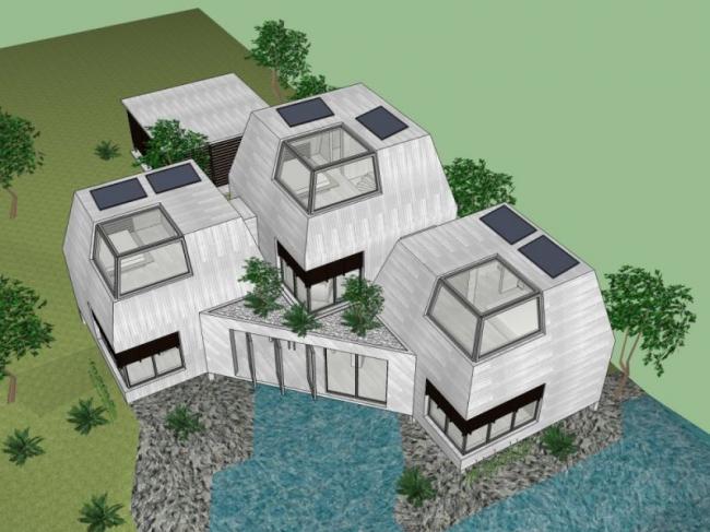 Sketchup别墅模型|独栋别墅,现代风格 Sketchup别墅模型|独栋别墅,现代风格