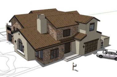Sketchup别墅模型|独栋别墅,现代风格-BIM建筑网