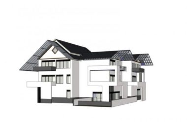 Sketchup别墅模型|叠拼别墅,现代中式风格-BIM建筑网