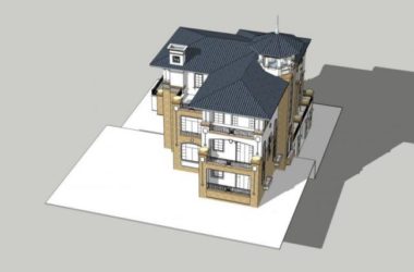 Sketchup别墅模型|叠拼别墅,古典风格-BIM建筑网