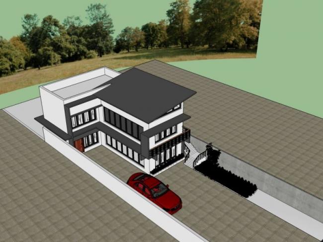 Sketchup别墅模型|独栋别墅,现代风格 Sketchup别墅模型|独栋别墅,现代风格
