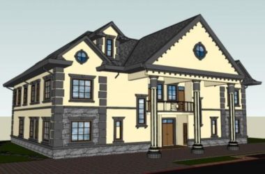 Sketchup别墅模型|双拼别墅,古典风格-BIM建筑网