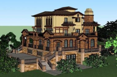 Sketchup别墅模型|叠拼别墅,古典风格-BIM建筑网