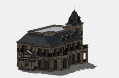 Sketchup别墅模型|独栋别墅,古典风格-BIM建筑网