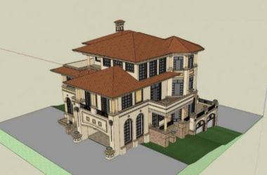 Sketchup别墅模型|叠拼别墅,古典风格-BIM建筑网