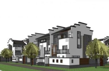 Sketchup别墅模型|联排别墅,合院,徽派-BIM建筑网