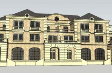 Sketchup别墅模型|双拼别墅,古典风格-BIM建筑网