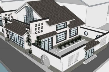 Sketchup别墅模型|独栋别墅,中式风格-BIM建筑网