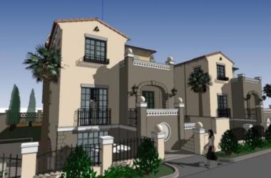 Sketchup别墅模型|双拼别墅,古典风格,托斯卡纳风格-BIM建筑网