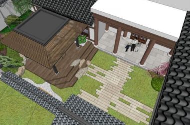 Sketchup别墅模型|叠拼别墅,中式风格-BIM建筑网