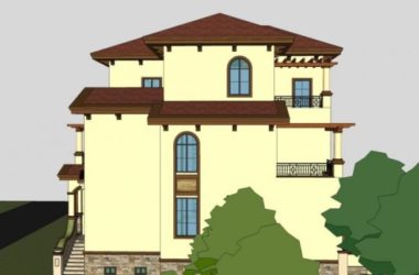 Sketchup别墅模型|独栋别墅,古典风格-BIM建筑网