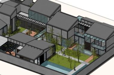 Sketchup别墅模型|别墅群,现代中式风格-BIM建筑网