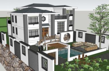Sketchup别墅模型|独栋别墅,现代中式风格-BIM建筑网