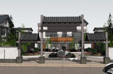 Sketchup别墅模型|别墅群,现代中式风格-BIM建筑网