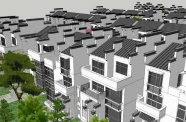 Sketchup别墅模型|别墅群,徽派民居-BIM建筑网