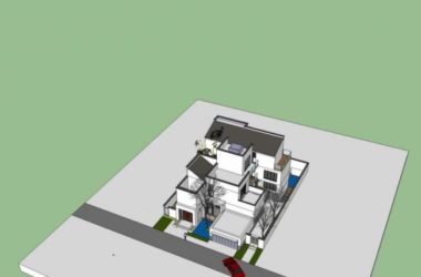Sketchup别墅模型|独栋别墅,现代中式风格-BIM建筑网