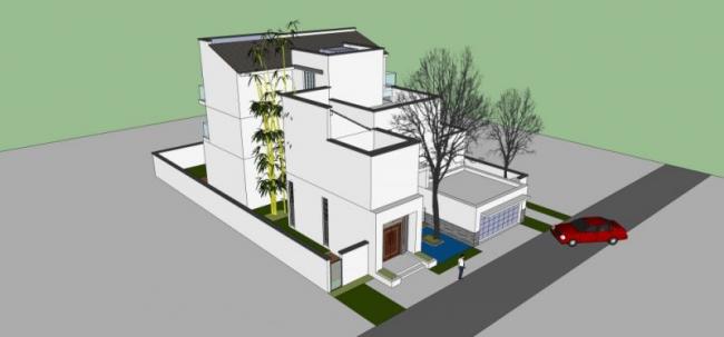 Sketchup别墅模型|独栋别墅,现代中式风格 Sketchup别墅模型|独栋别墅,现代中式风格