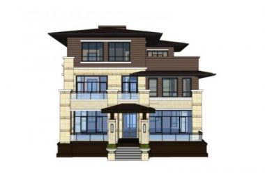 Sketchup别墅模型|叠拼别墅,现代风格-BIM建筑网