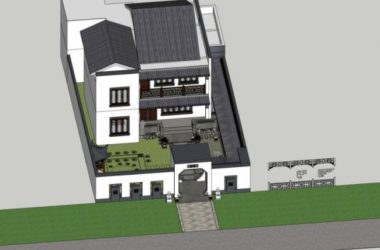 Sketchup别墅模型|独栋别墅,现代中式风格-BIM建筑网