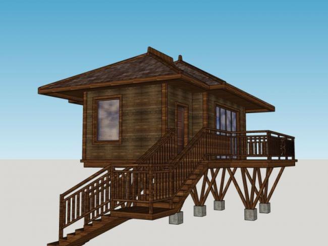 Sketchup别墅模型|独栋别墅,现代风格 Sketchup别墅模型|独栋别墅,现代风格