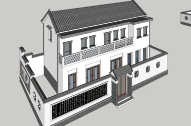 Sketchup别墅模型|独栋别墅,现代中式风格-BIM建筑网