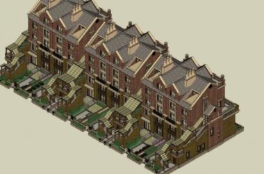 Sketchup别墅模型|联排别墅,英式风格-BIM建筑网