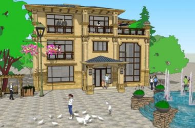 Sketchup别墅模型|独栋别墅,古典风格-BIM建筑网