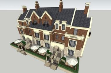 Sketchup别墅模型|联排别墅,古典风格-BIM建筑网