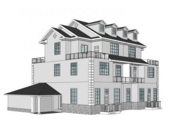 Sketchup别墅模型|叠拼别墅,中式风格-BIM建筑网