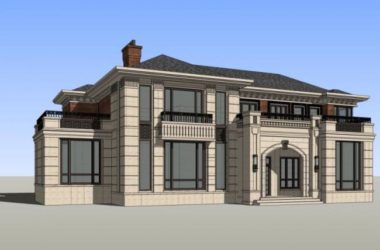 Sketchup别墅模型|独栋别墅,现代风格-BIM建筑网