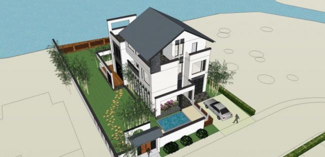 Sketchup别墅模型|独栋别墅,现代风格 Sketchup别墅模型|独栋别墅,现代风格