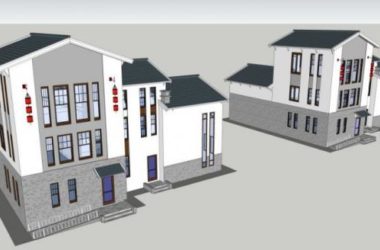 Sketchup别墅模型|独栋别墅,中式风格-BIM建筑网