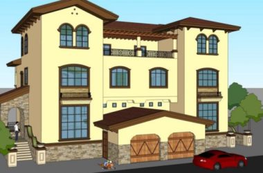 Sketchup别墅模型|双拼别墅,古典风格-BIM建筑网