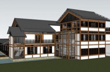 Sketchup别墅模型|独栋别墅,现代中式风格-BIM建筑网