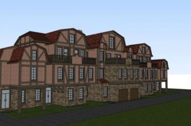 Sketchup别墅模型|联排别墅,古典风格-BIM建筑网
