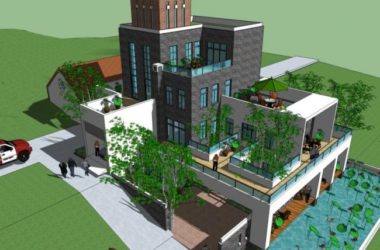 Sketchup别墅模型|叠拼别墅,现代风格-BIM建筑网