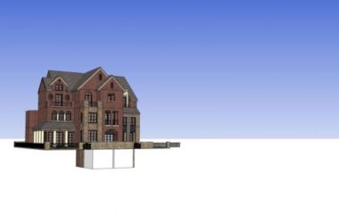 Sketchup别墅模型|叠拼别墅,英式古典风格-BIM建筑网