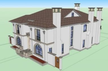 Sketchup别墅模型|双拼别墅,现代风格-BIM建筑网