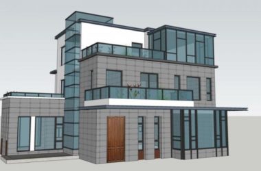 Sketchup别墅模型|独栋别墅,现代风格-BIM建筑网