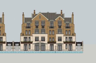 Sketchup别墅模型|联排别墅,英式风格-BIM建筑网